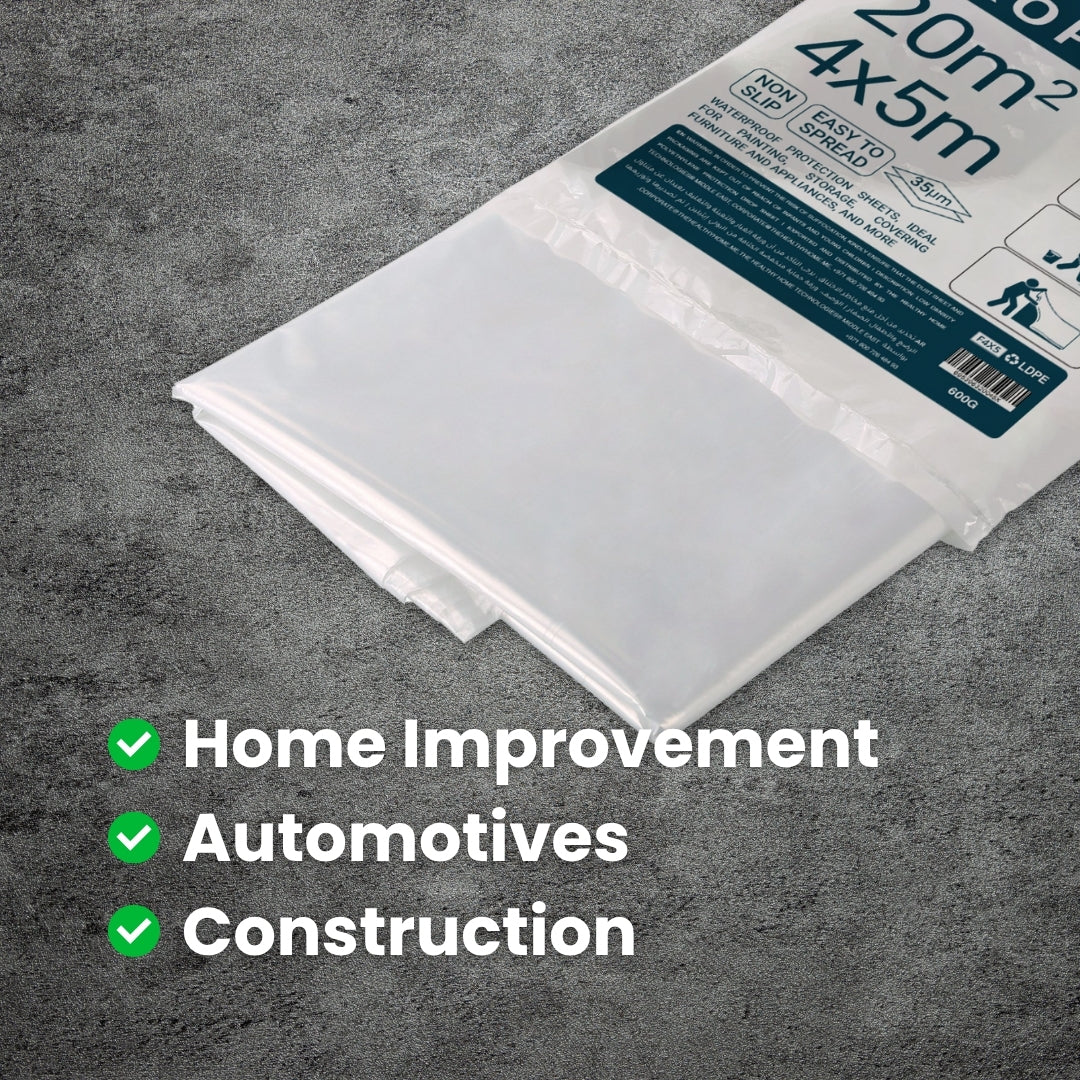 Shield Guard Pro waterproof plastic protection sheet 40m² for painting and floor coverage