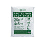 White Shield Guard Pro Protection Drop Sheet 4x5m waterproof non-slip plastic cover for painting and furniture protection