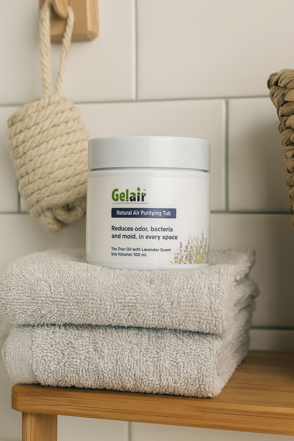 Gelair™ Air Purifying Tubs with tea tree oil and lavender for natural odor elimination and mold control