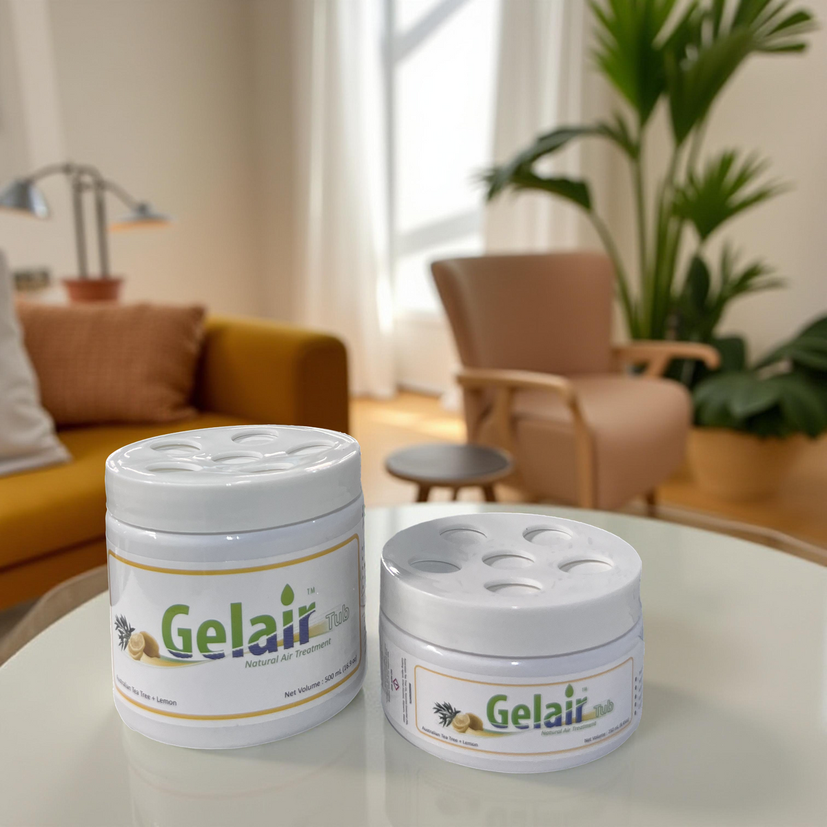 Gelair™ Air Purifying Tubs with Tea Tree Oil and lemon scent for home odor elimination and mold control